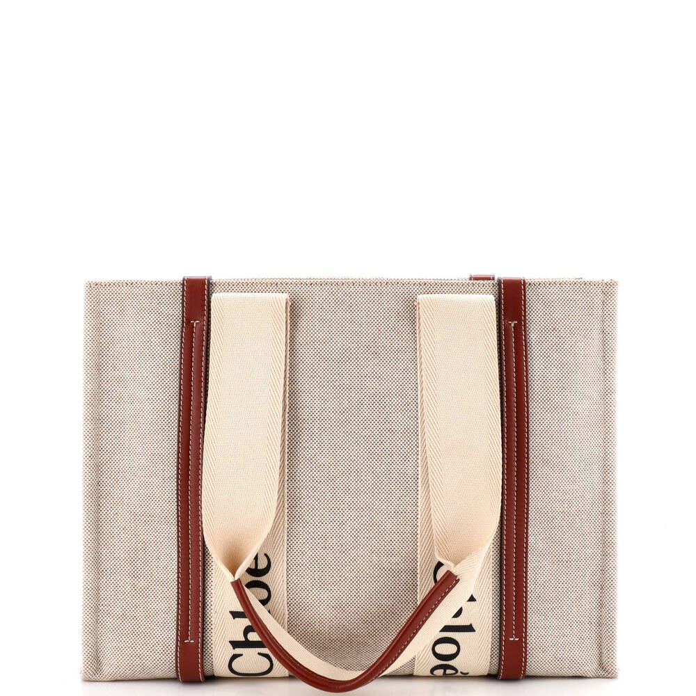 Chloe Medium Woody Tote Canvas with Leather